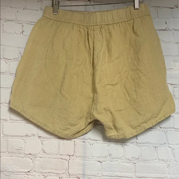 LAUDE THE LABEL Yellow Linen Shorts Size M - Picture 7 of 7